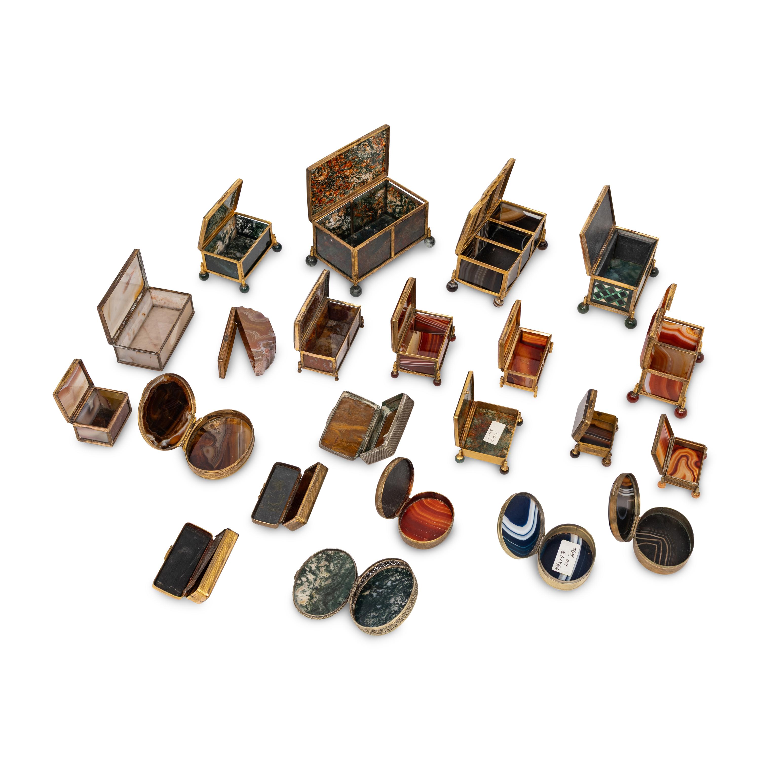 A Collection of Twenty-Two Stone Boxes