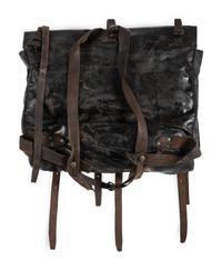 Early Civil War tarred canvas knapsack. [Ca 1861].