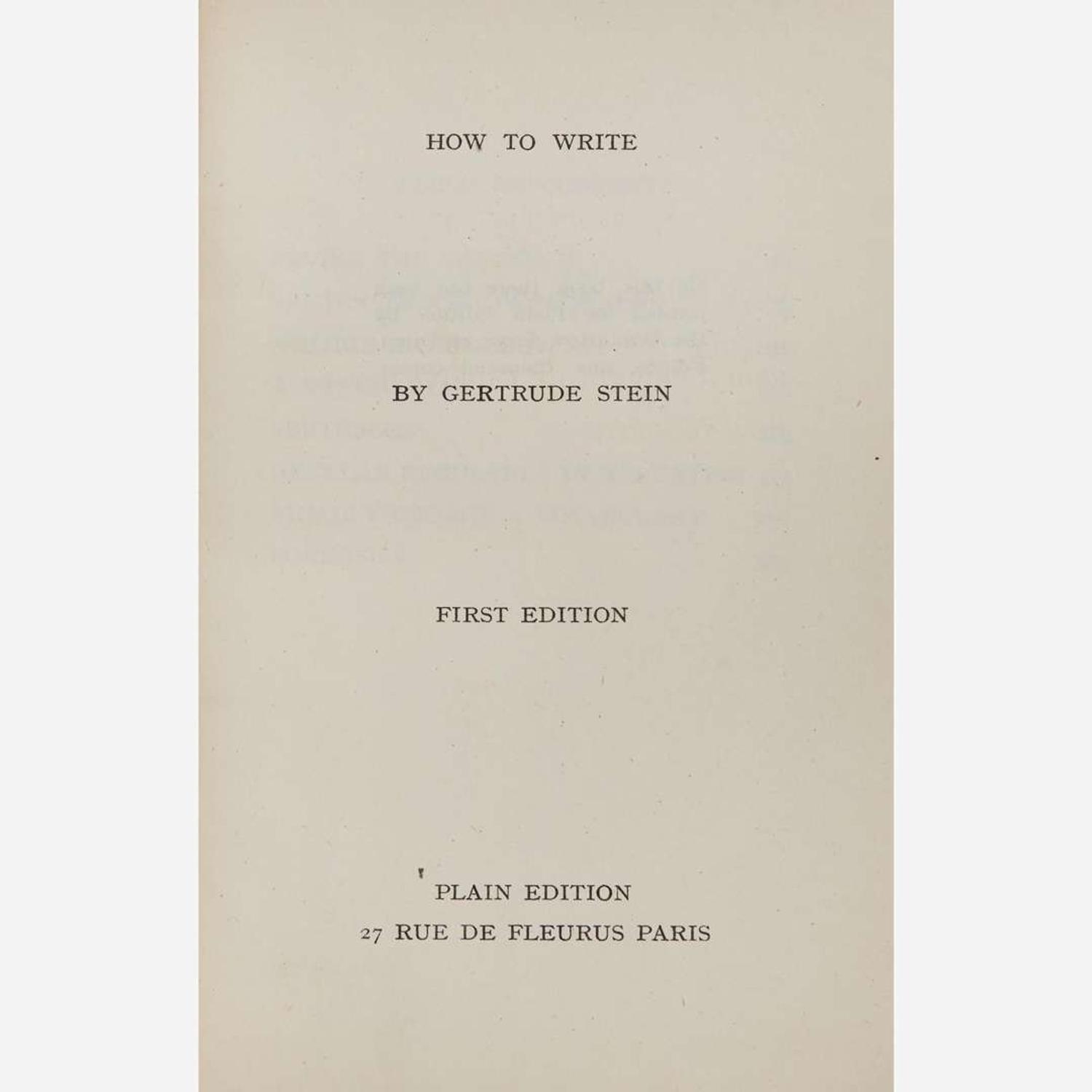 [Literature] Stein, Gertrude Group of 7 First Editions