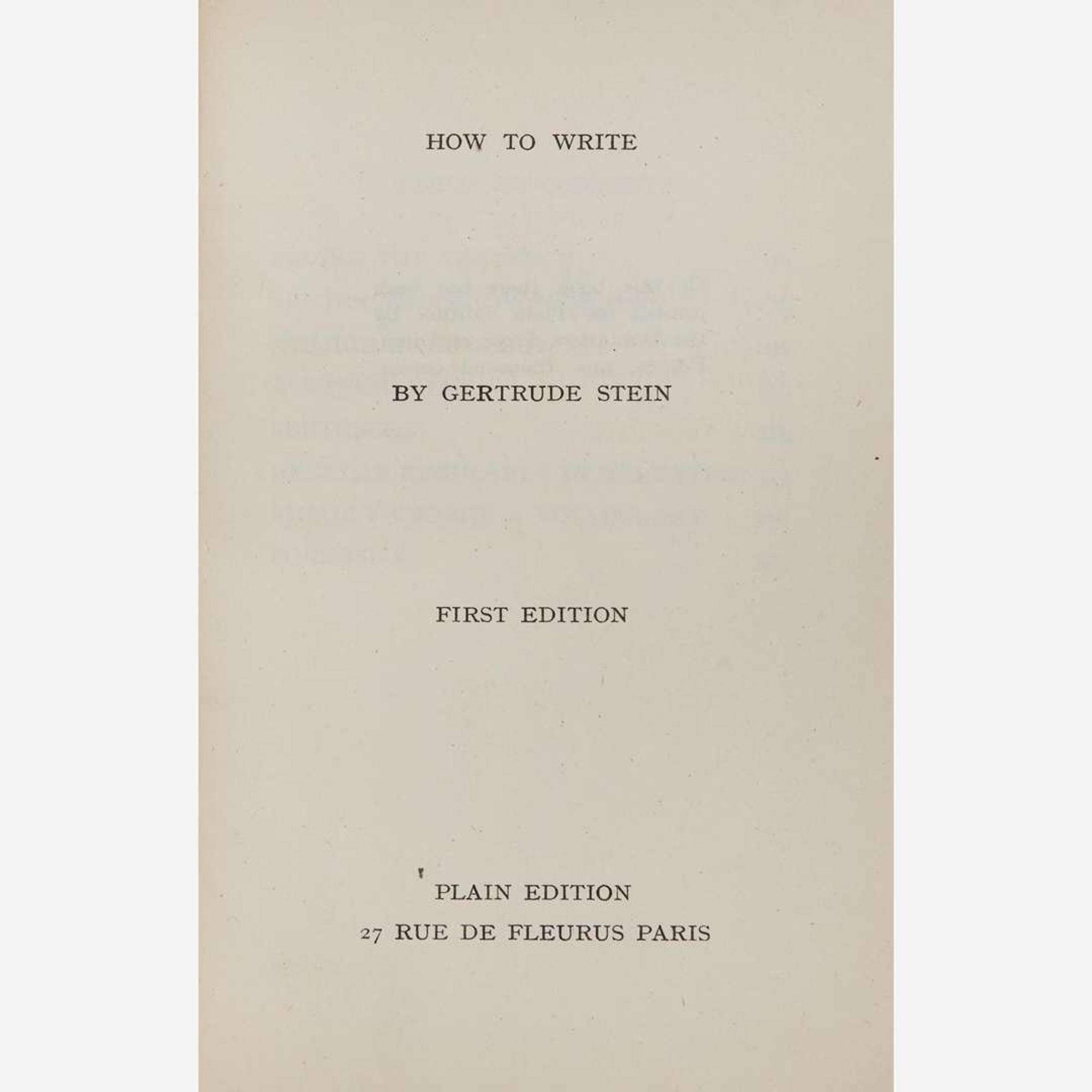 [Literature] Stein, Gertrude Group of 7 First Editions