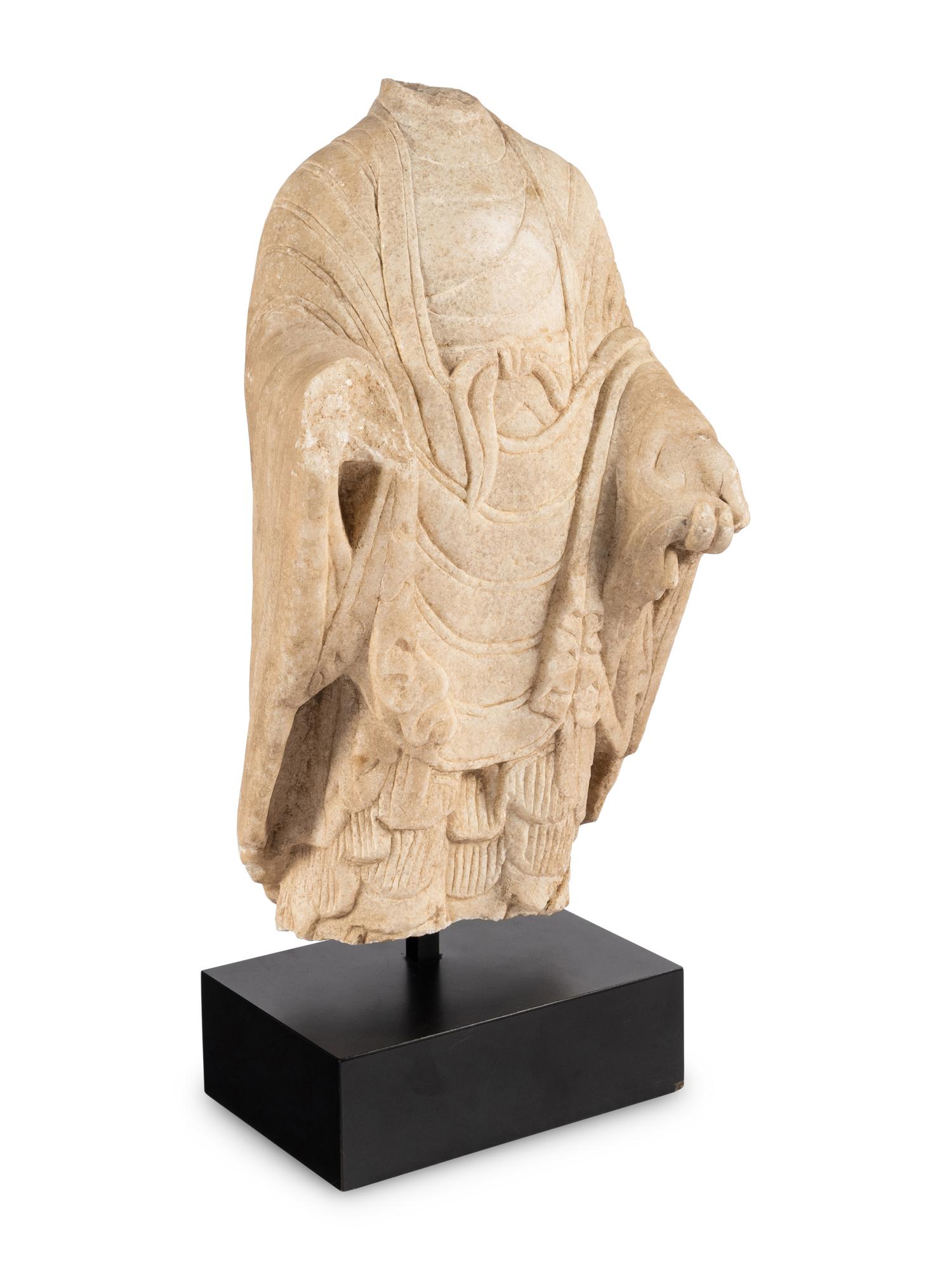A Chinese Marble Bust of Buddha