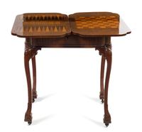 A Queen Anne Style Walnut Game Table Height 30 1/4 x width 24 1/2 x depth 16 1/2 inches. — FIRST HALF 20TH CENTURY