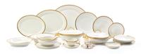 A Limoges Porcelain Partial Dinner Service, Diameter of dinner plate 9 3/4 inches.