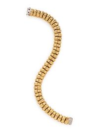 ROBERTO COIN, YELLOW GOLD AND DIAMOND BRACELET