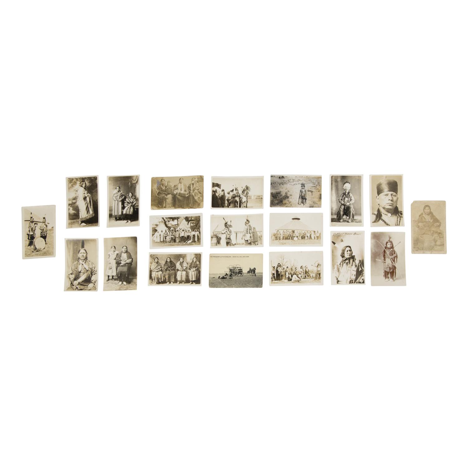 [Native Americana]. A collection of real photo postcards and photos featuring Native American content.