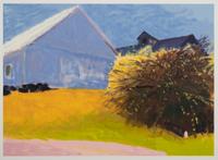 Barn and Forsythia III