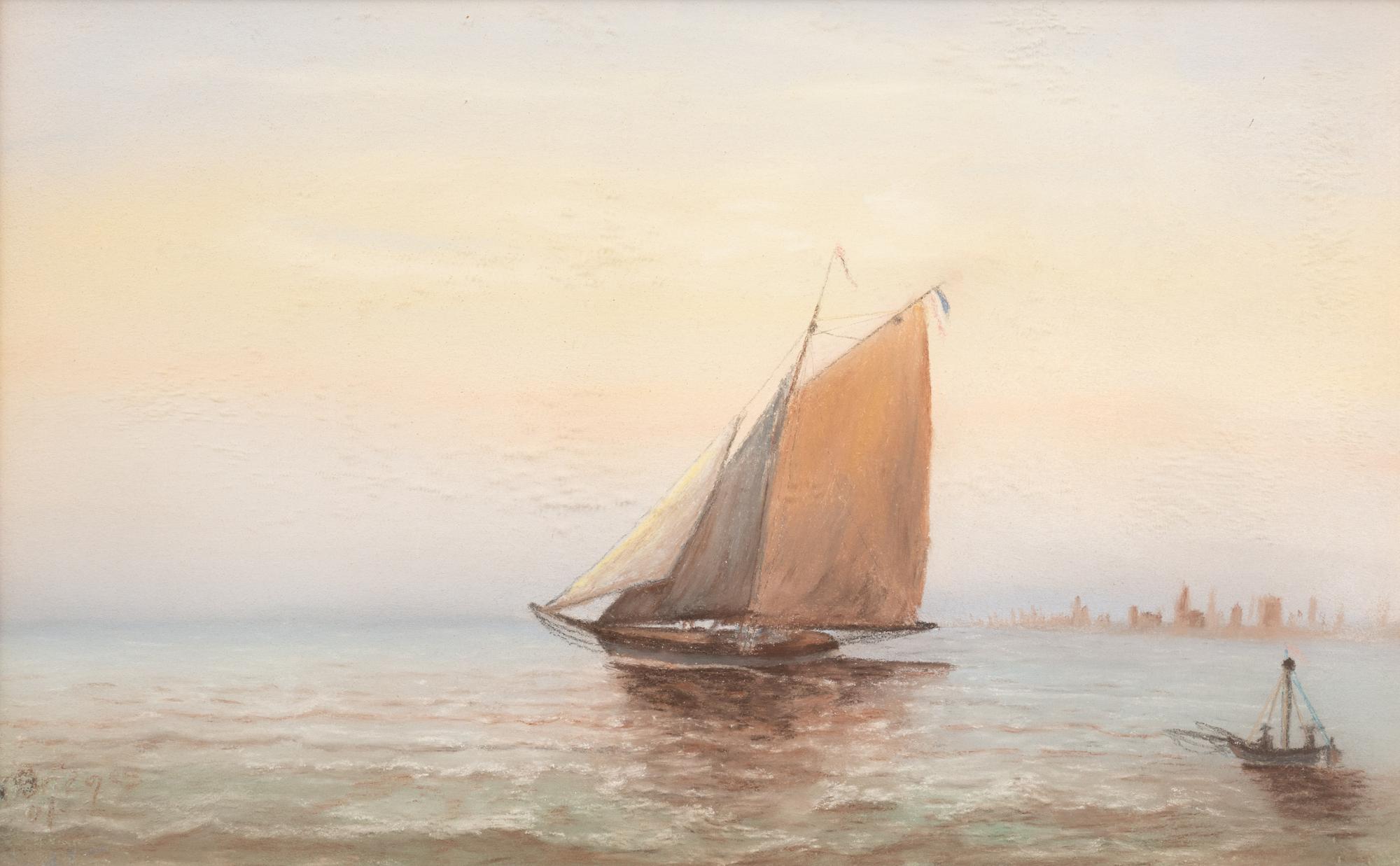 A Pastel Ship Scene