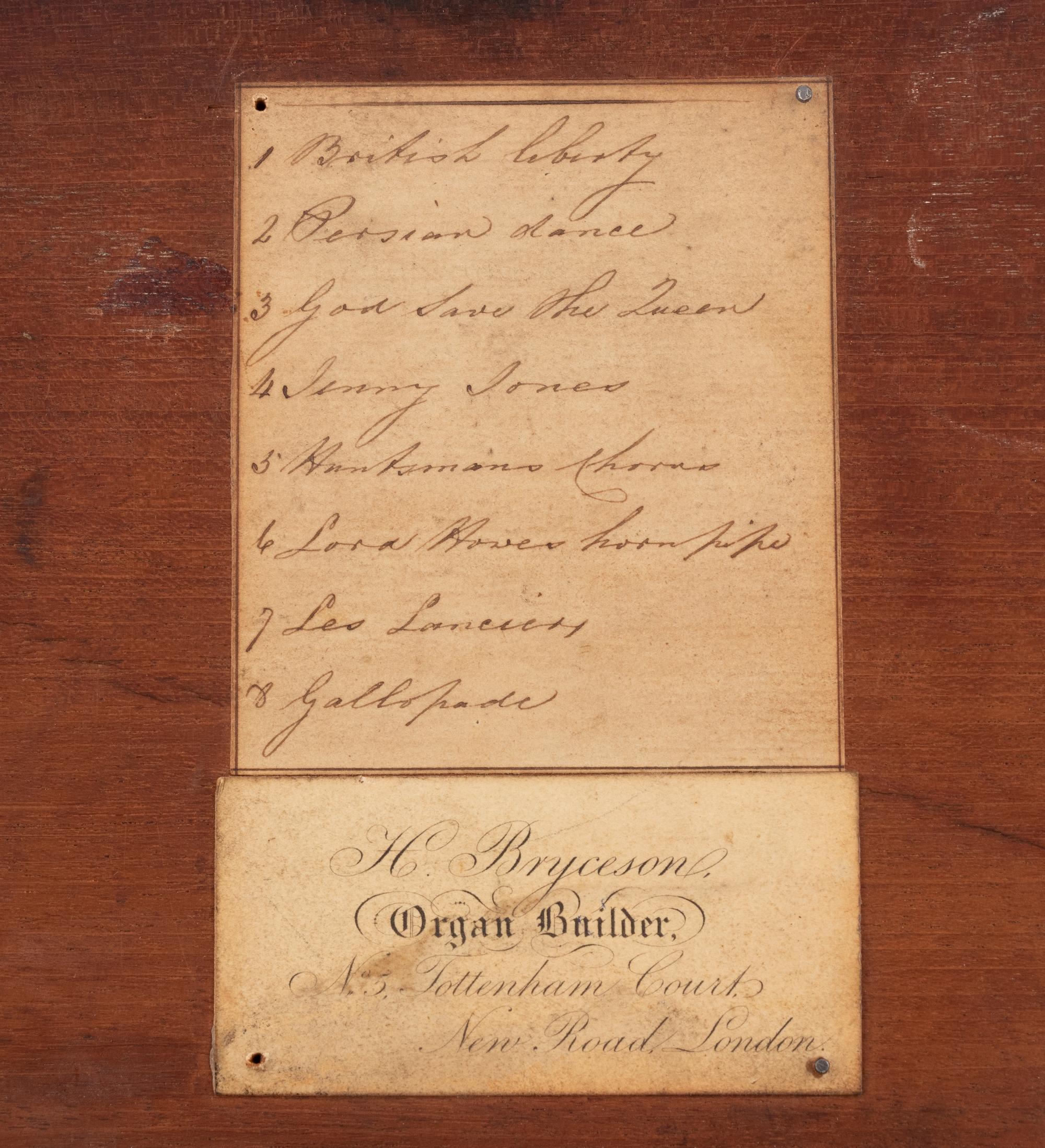 A Serinette Organ by Henry Bryceson