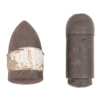 Two Excavated Civil War Artillery Shells: 3.8" Hotchkiss Bolt for the 14 Pound James Gun and 3" Confederate Broun Shell