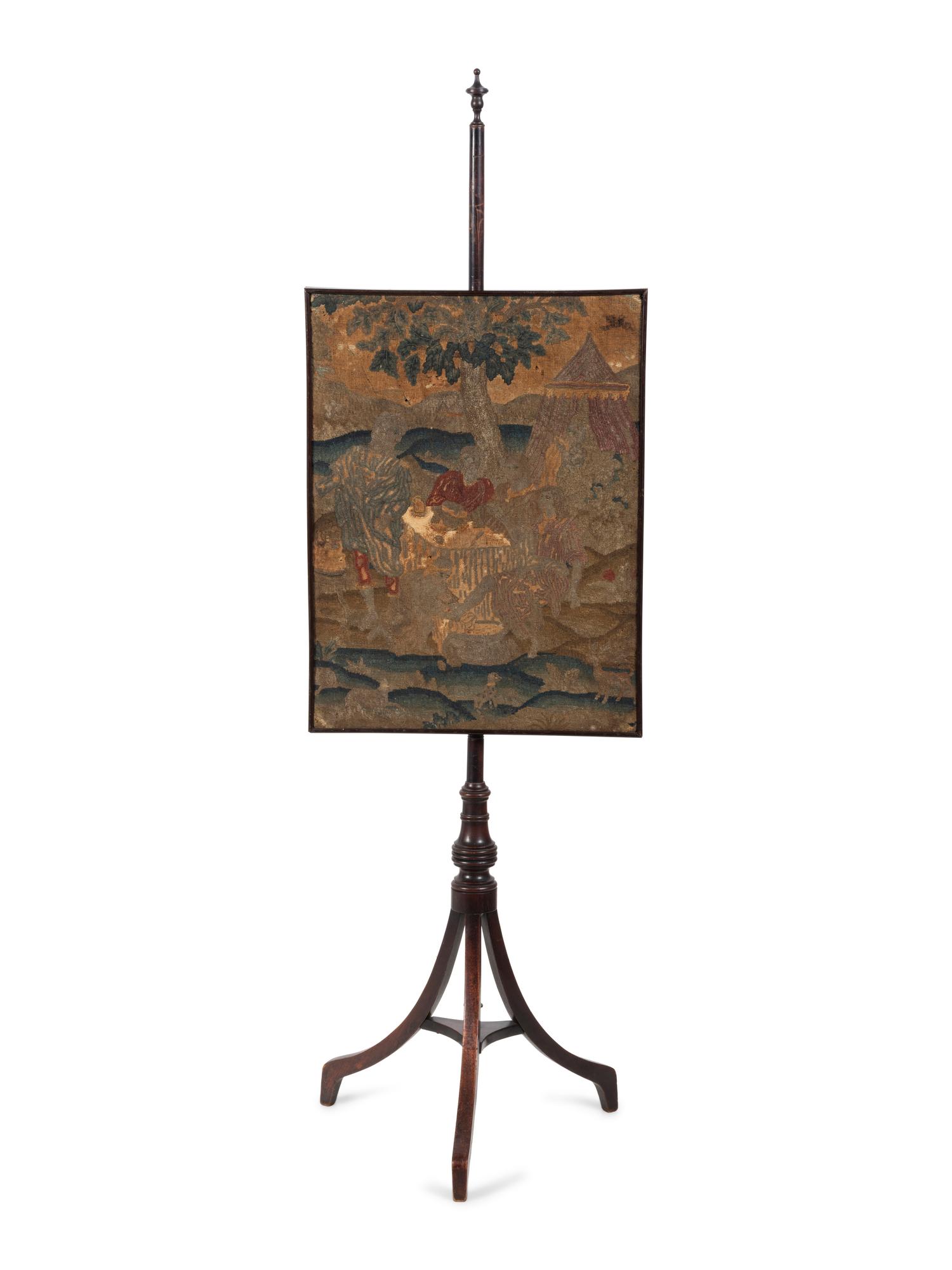 An English Needlework Polescreen Panel