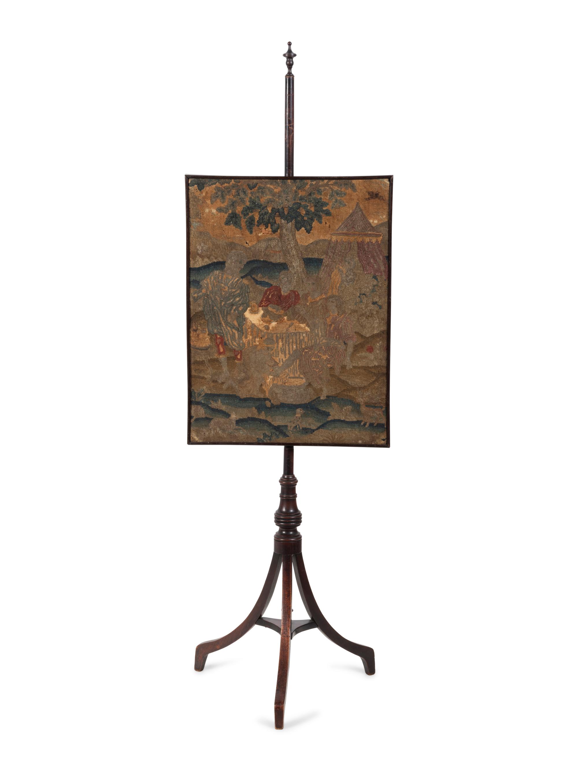An English Needlework Polescreen Panel