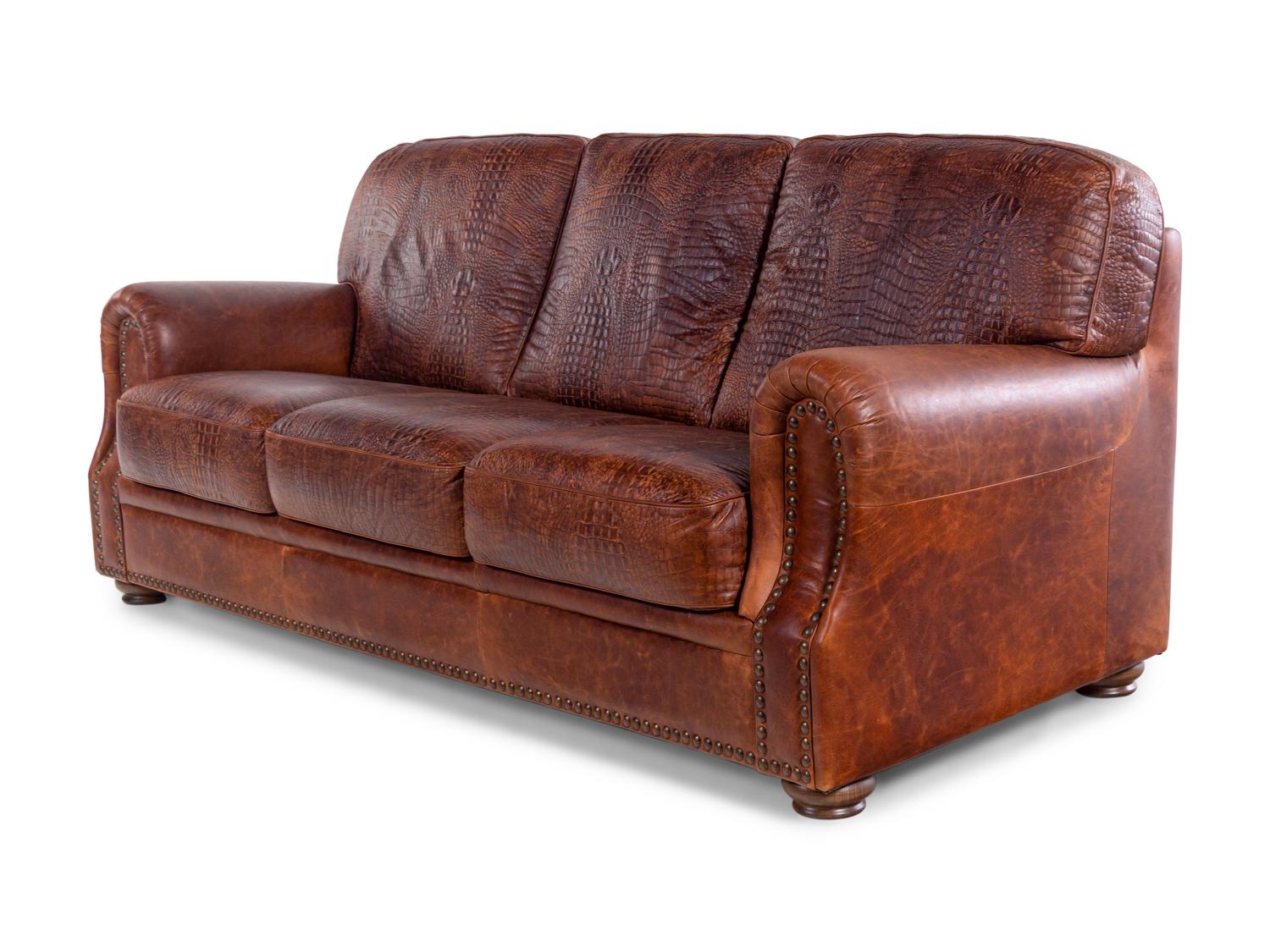 An Embossed Leather Upholstered Sofa