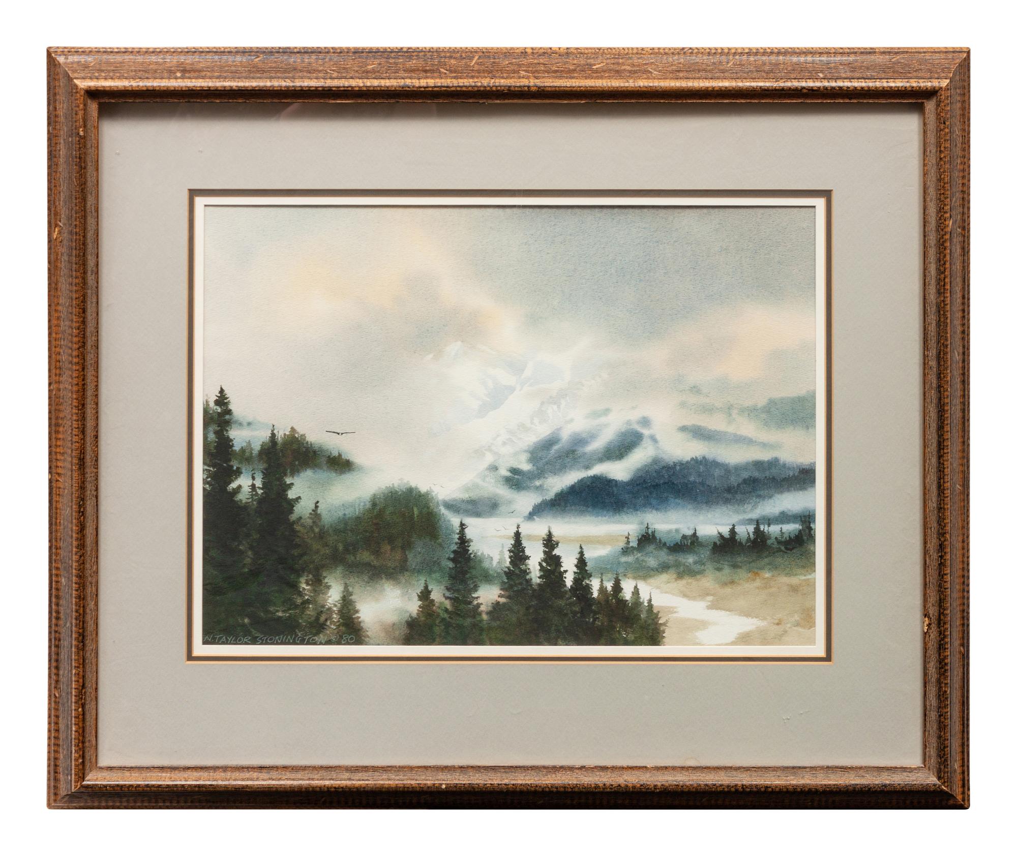 Three Paintings: Misty Mountain , 1980; Harbor Scene , 1980; Rocky Shoreline , 1978