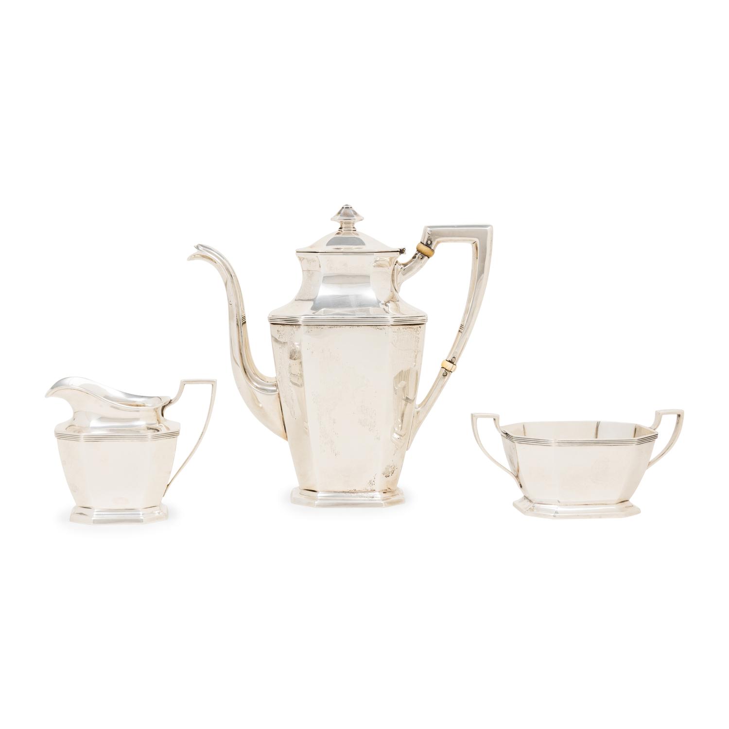 An American Silver Three-Piece Coffee Service