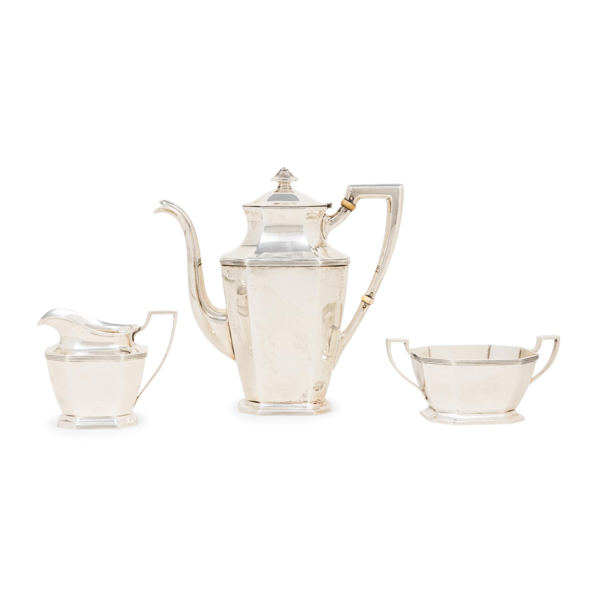 An American Silver Three-Piece Coffee Service