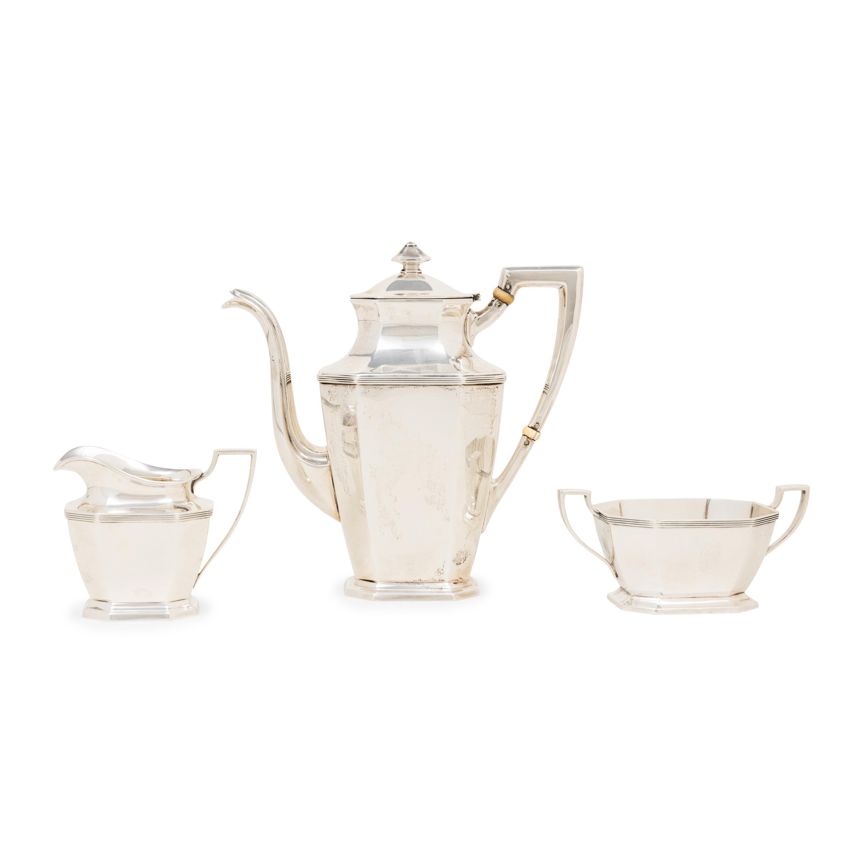 An American Silver Three-Piece Coffee Service