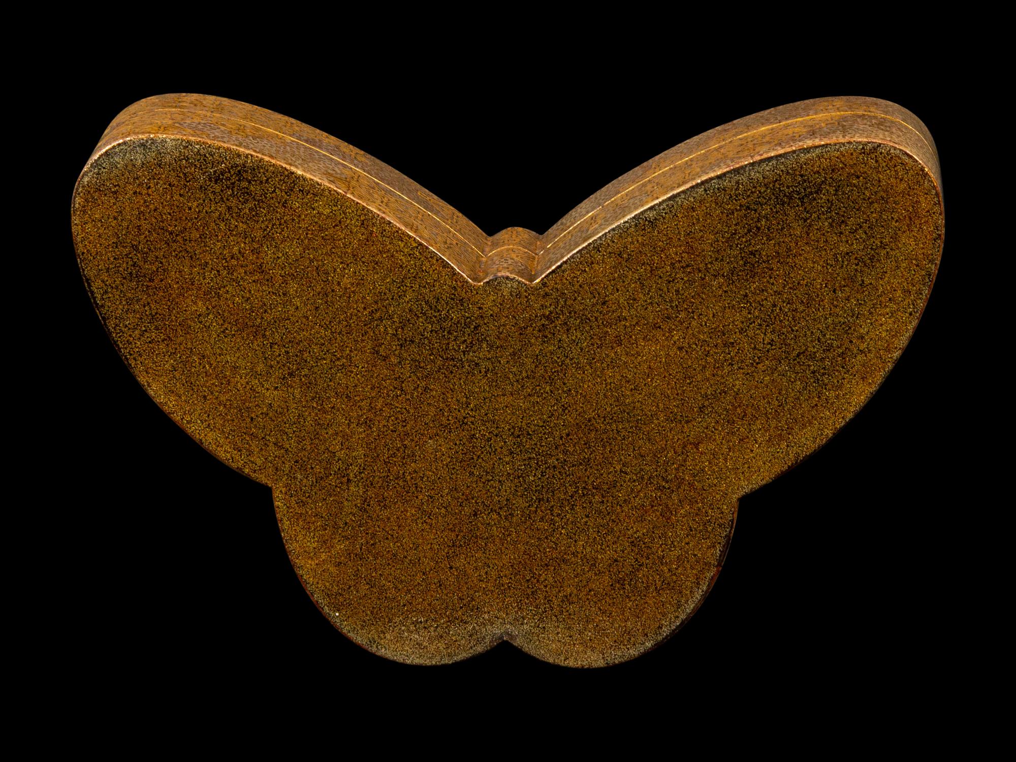 A Japanese Gold Lacquer Butterfly-Form Covered Box, Kobako