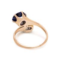 ANTIQUE, DIAMOND AND SYNTHETIC SAPPHIRE 'TOI ET MOI' RING