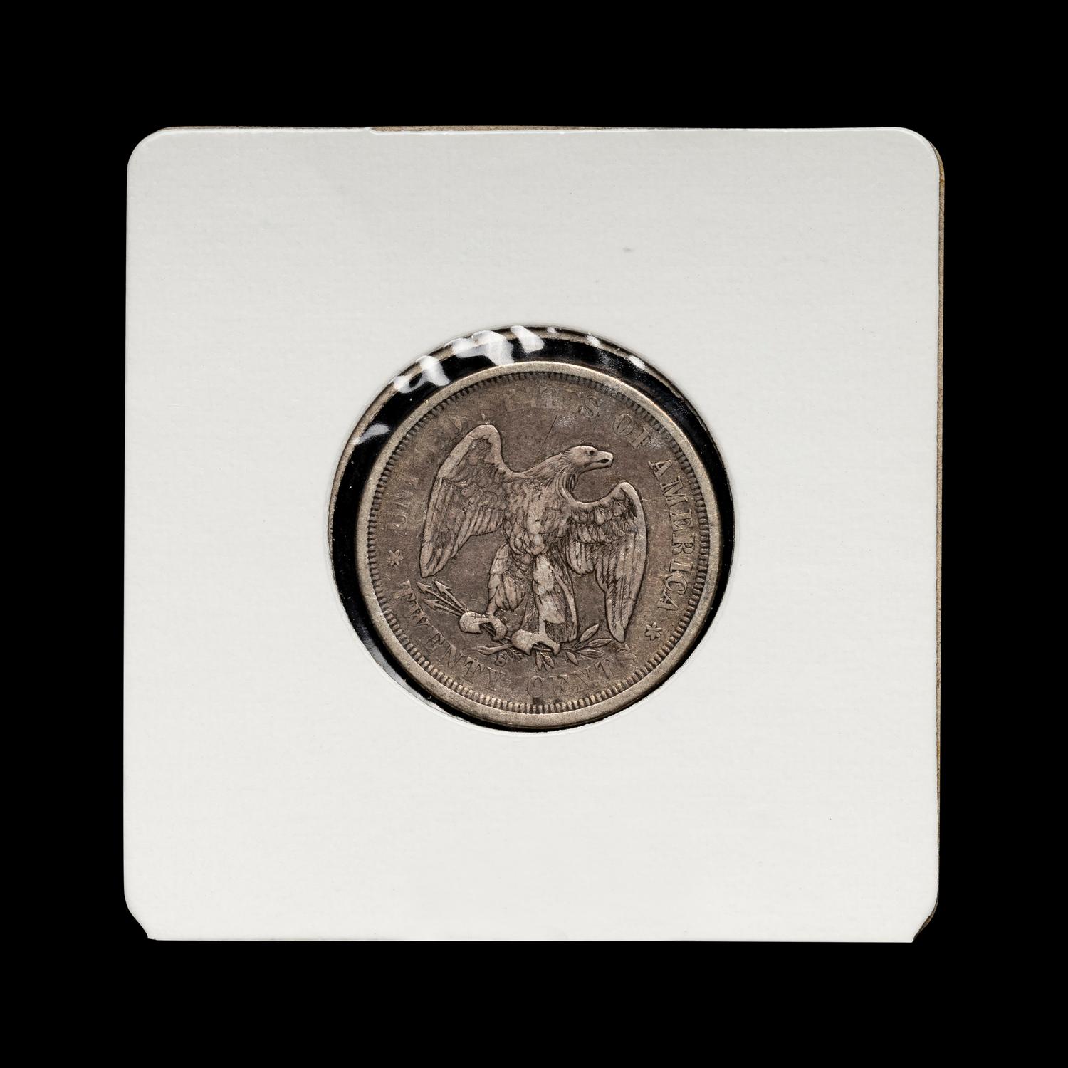 An 1875-S Seated Liberty 20c Coin