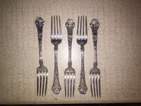 Twelve American Silver Forks, Gorham Mfg. Co., Providence, RI, Poppy pattern, comprising: 6 dinner forks 6 salad forks