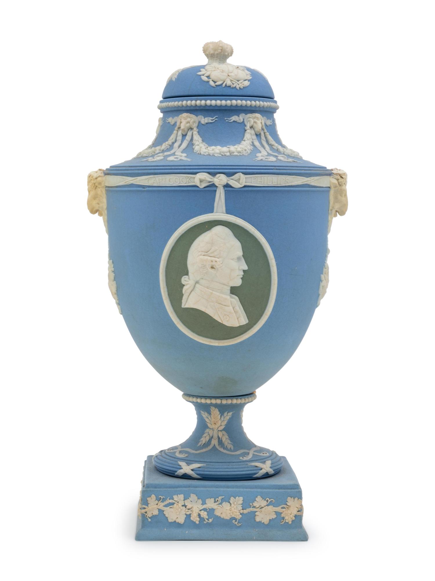 A Wedgwood Jasperware Commemorative Covered Vase of Australian Interest