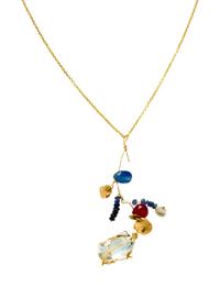 YELLOW GOLD AND MULTIGEM NECKLACE