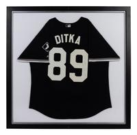 A Mike Ditka Chicago White Sox Signed and Worn Ceremonial Baseball Jersey Presentation Formerly Displayed at Mike Ditka's Restaurant