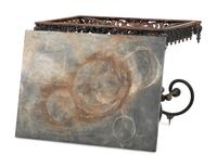 Two Wrought Iron Marble Top Console Tables
