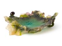 A Daum Pate de Verre Glass Maple Leaf Applied with Snails — 20TH CENTURY