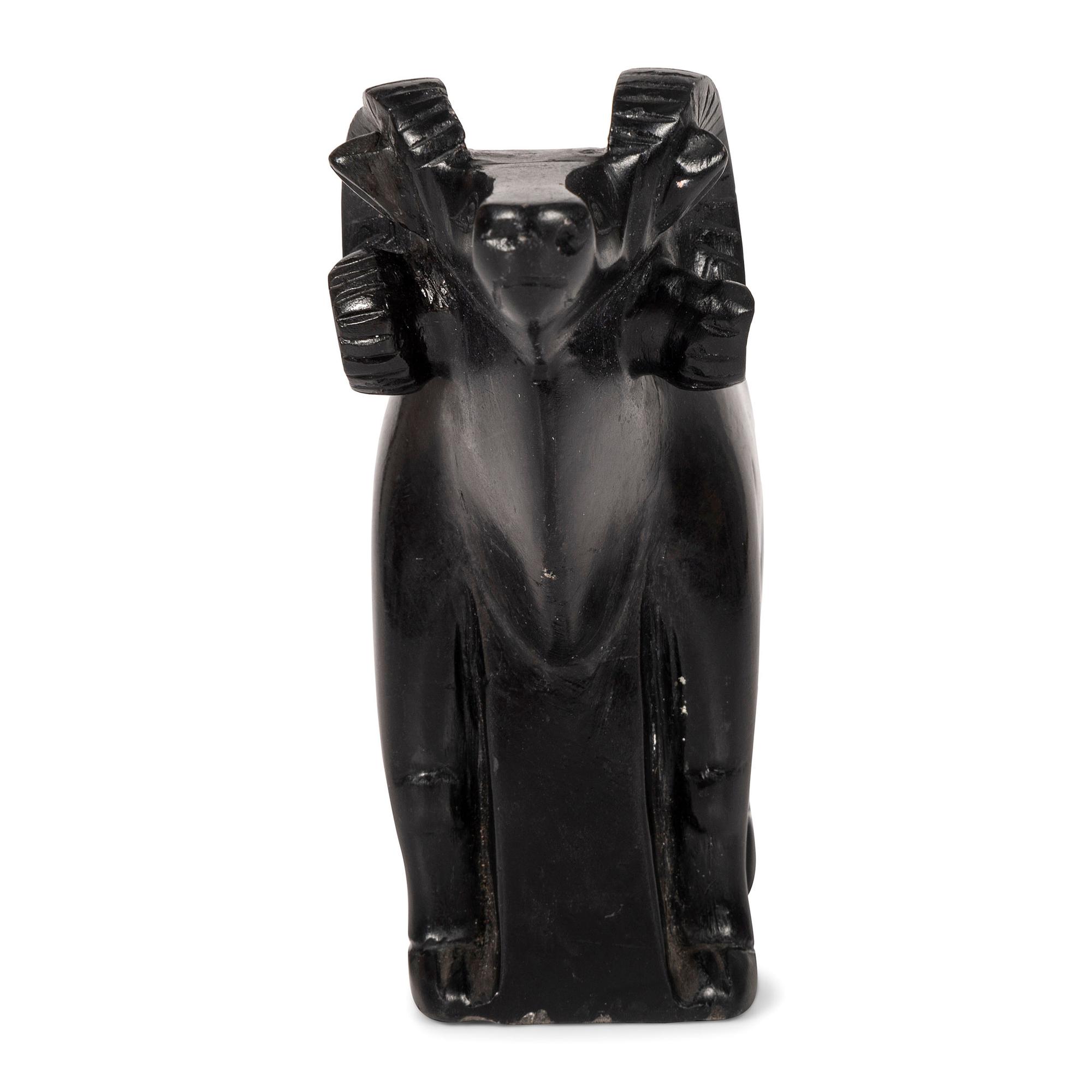 Carved Blackstone Figural Pipe Bowl, Ram