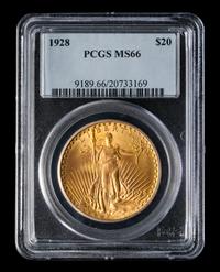 A United States 1928 St. Gaudens $20 Gold Coin