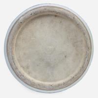 A Chinese powder-blue ground umbrella vase 洒蓝地开光瓷瓶