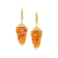 ORANGE SAPPHIRE AND DIAMOND EARRINGS