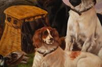 Three Hunting Dogs in Mountain Landscape