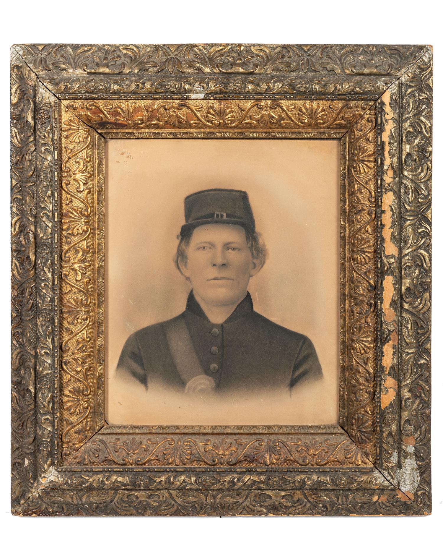 [CIVIL WAR]. A group of 4 charcoal and chalk portraits of Civil War servicemen, incl. identified sailor.