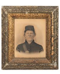 [CIVIL WAR]. A group of 4 charcoal and chalk portraits of Civil War servicemen, incl. identified sailor.