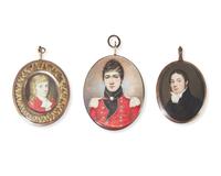 English School late 18th / early 19th century, A group of three portrait miniatures of young men