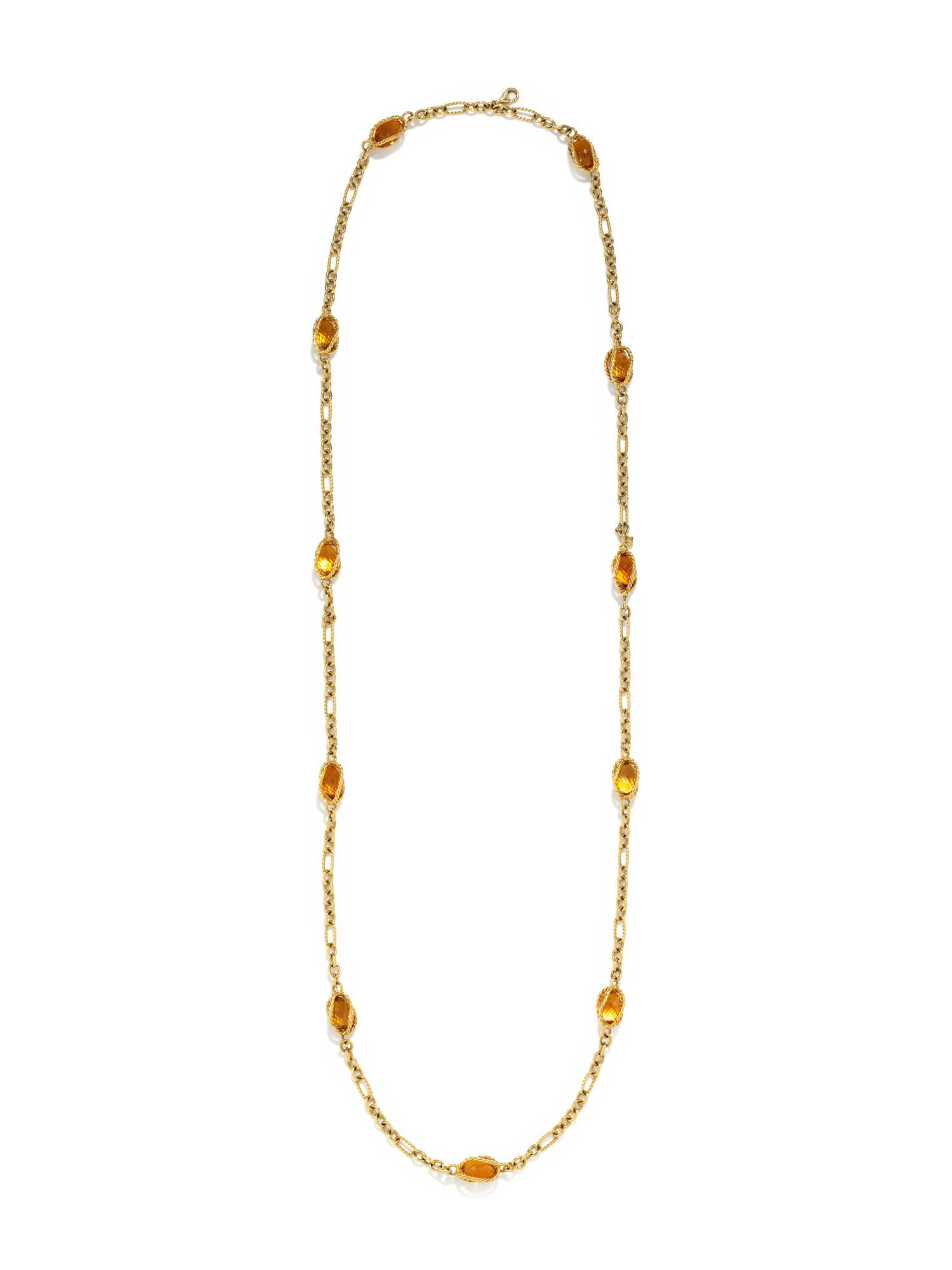 DAVID YURMAN, YELLOW GOLD AND CITRINE NECKLACE