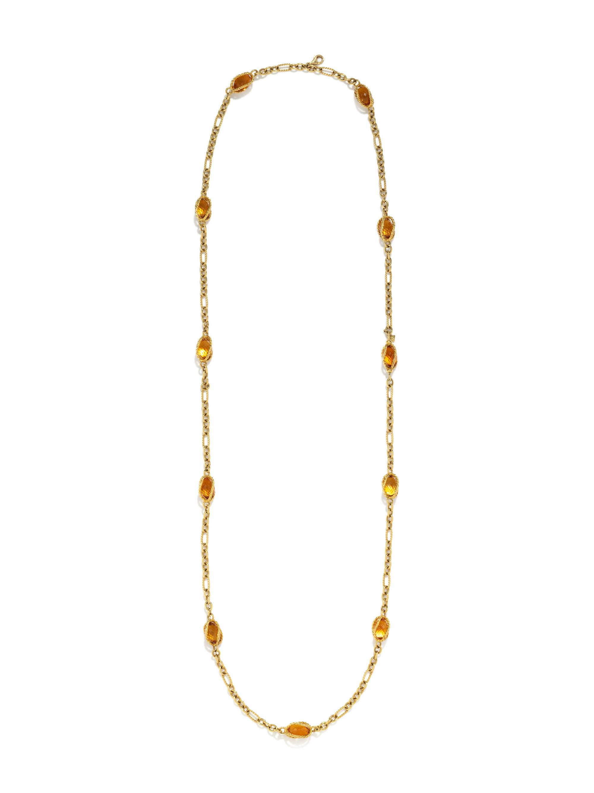 DAVID YURMAN, YELLOW GOLD AND CITRINE NECKLACE