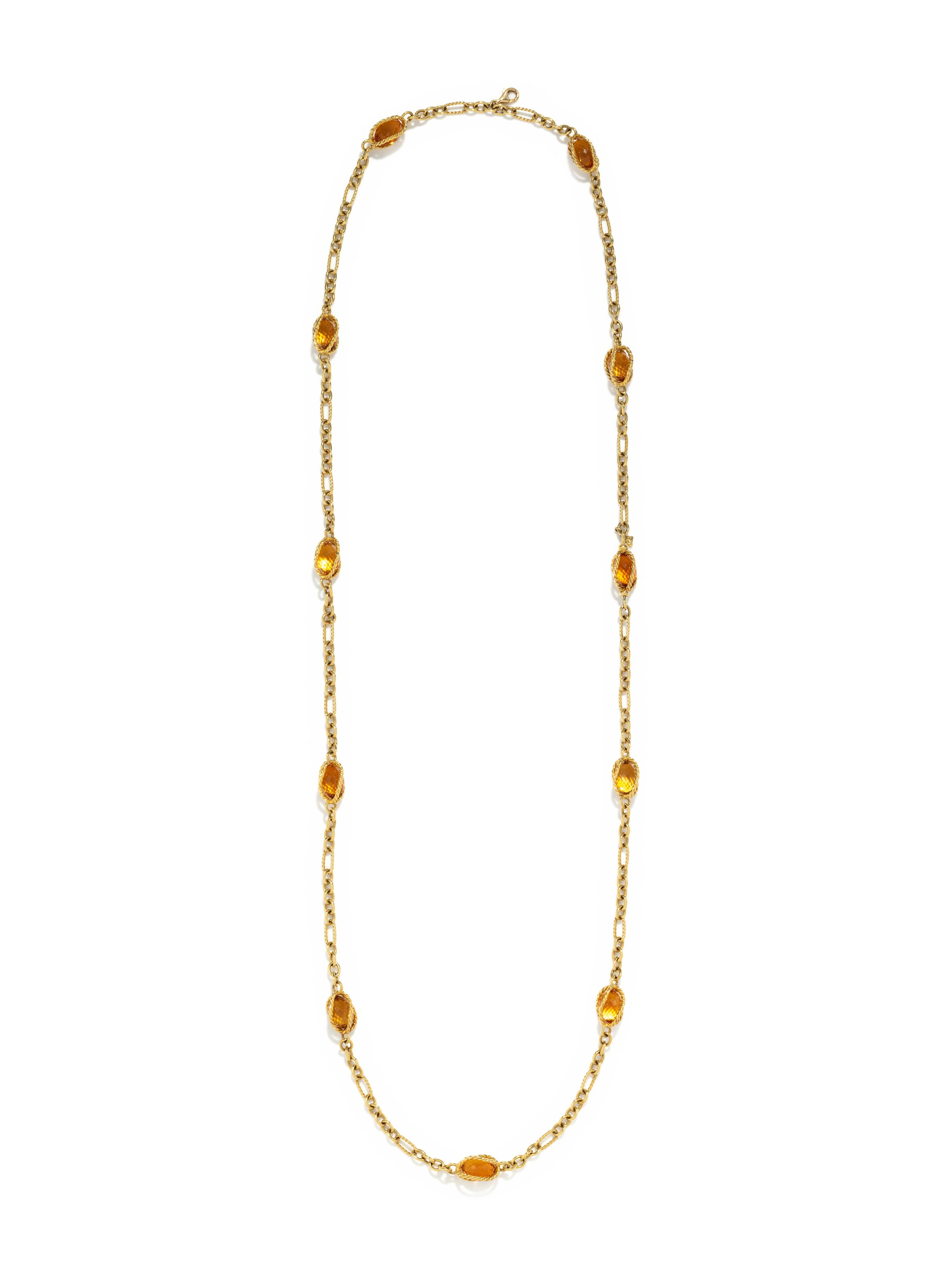 DAVID YURMAN, YELLOW GOLD AND CITRINE NECKLACE