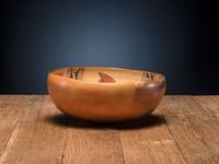 Polychrome Pottery Bowl, with Butterfly