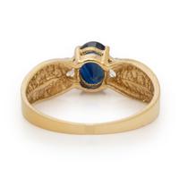 Sapphire, Diamond, and Yellow Gold Ring