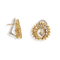 YELLOW GOLD AND DIAMOND SWIRL EARRING