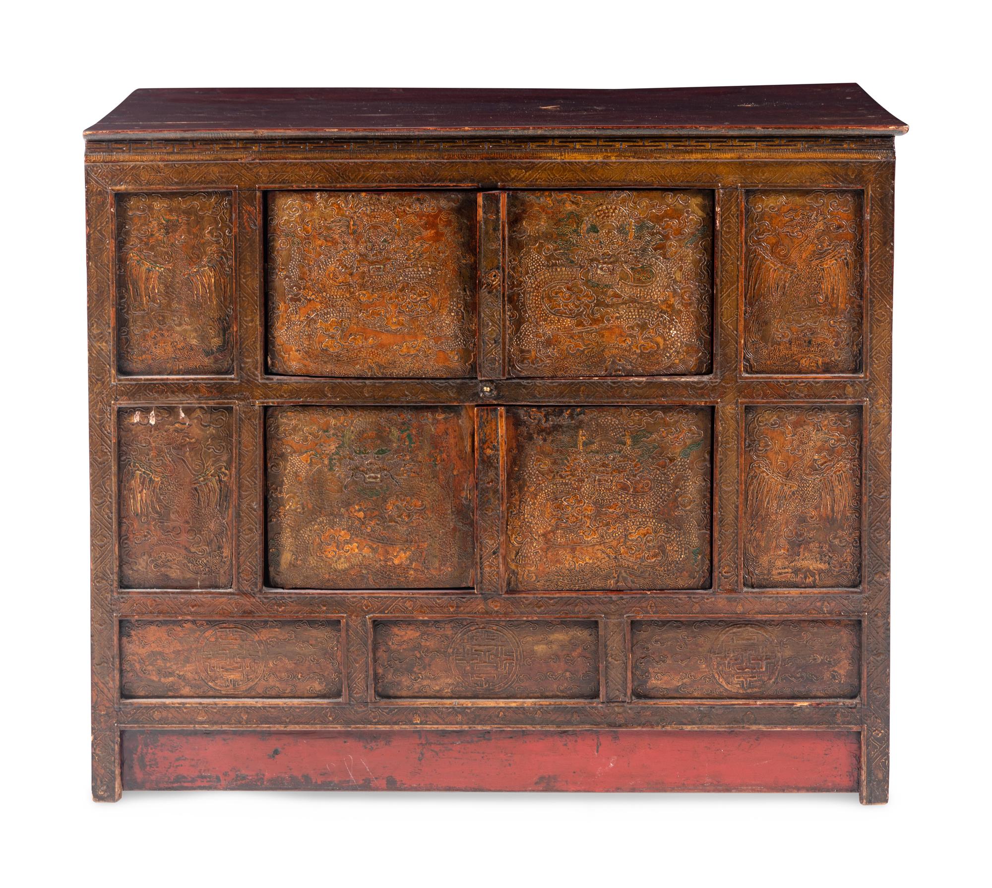 A Tibetan Polychrome Cabinet
