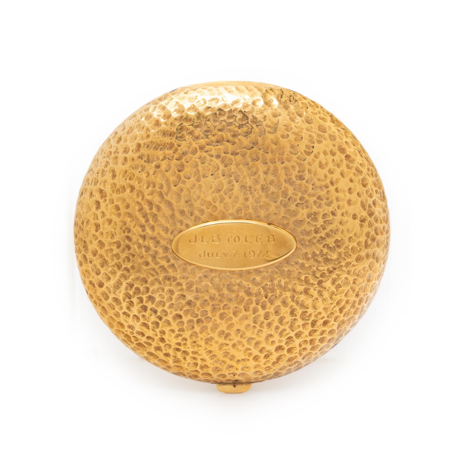 FRENCH, YELLOW GOLD AND DIAMOND COMPACT