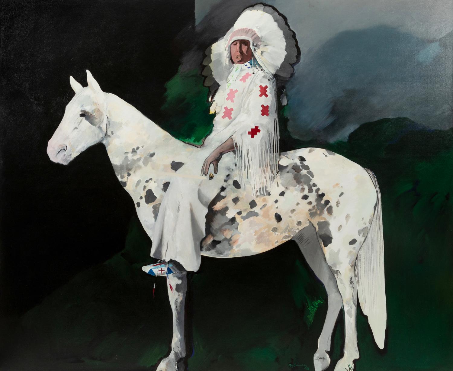Indian on White Horse