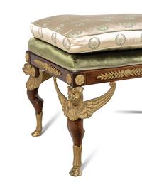 An Empire Style Gilt Bronze Mounted Mahogany Bench