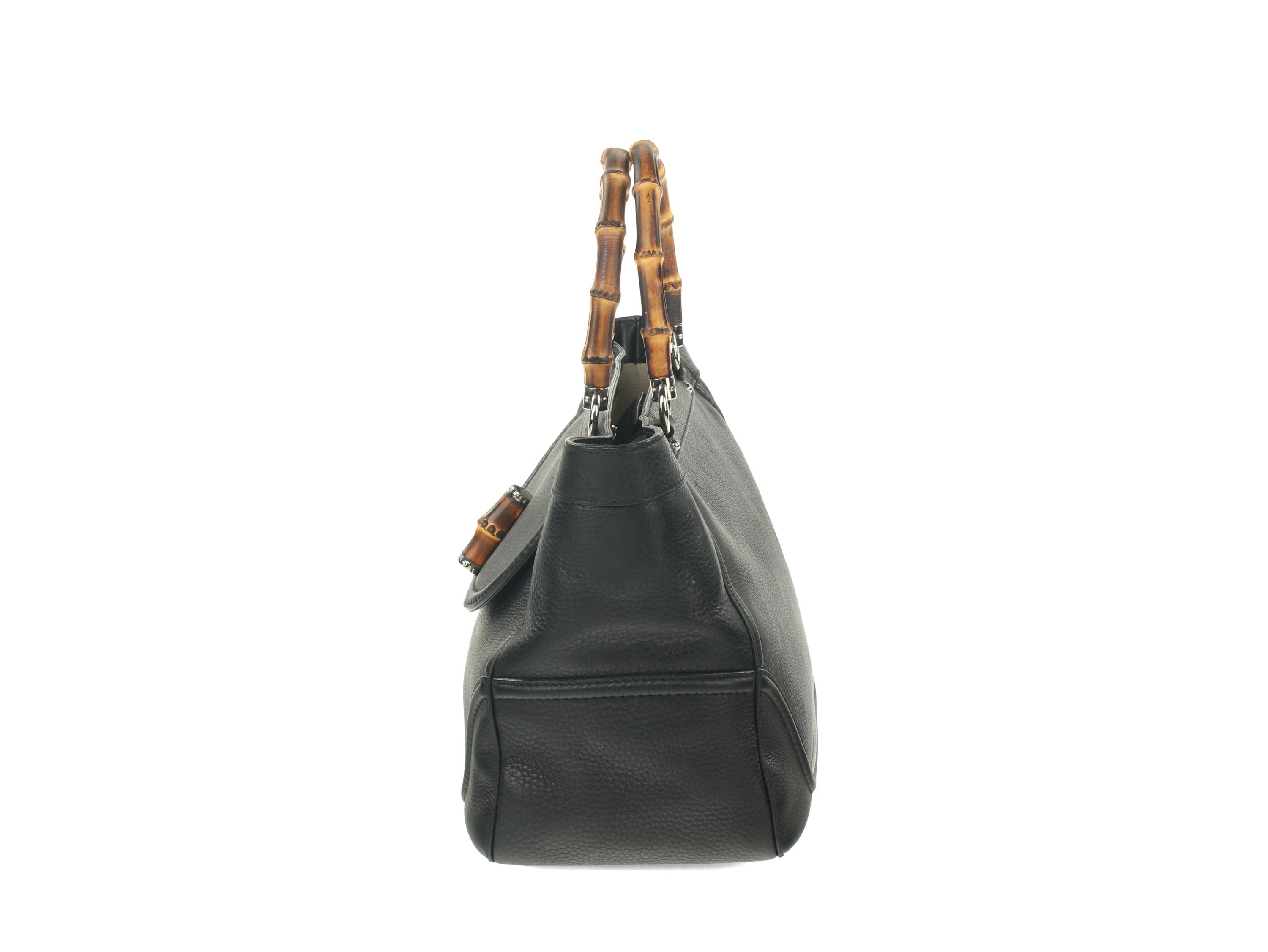 Gucci Black Tote with Bamboo Handle