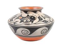 Polychrome Pottery Jar, with Underwater Scene