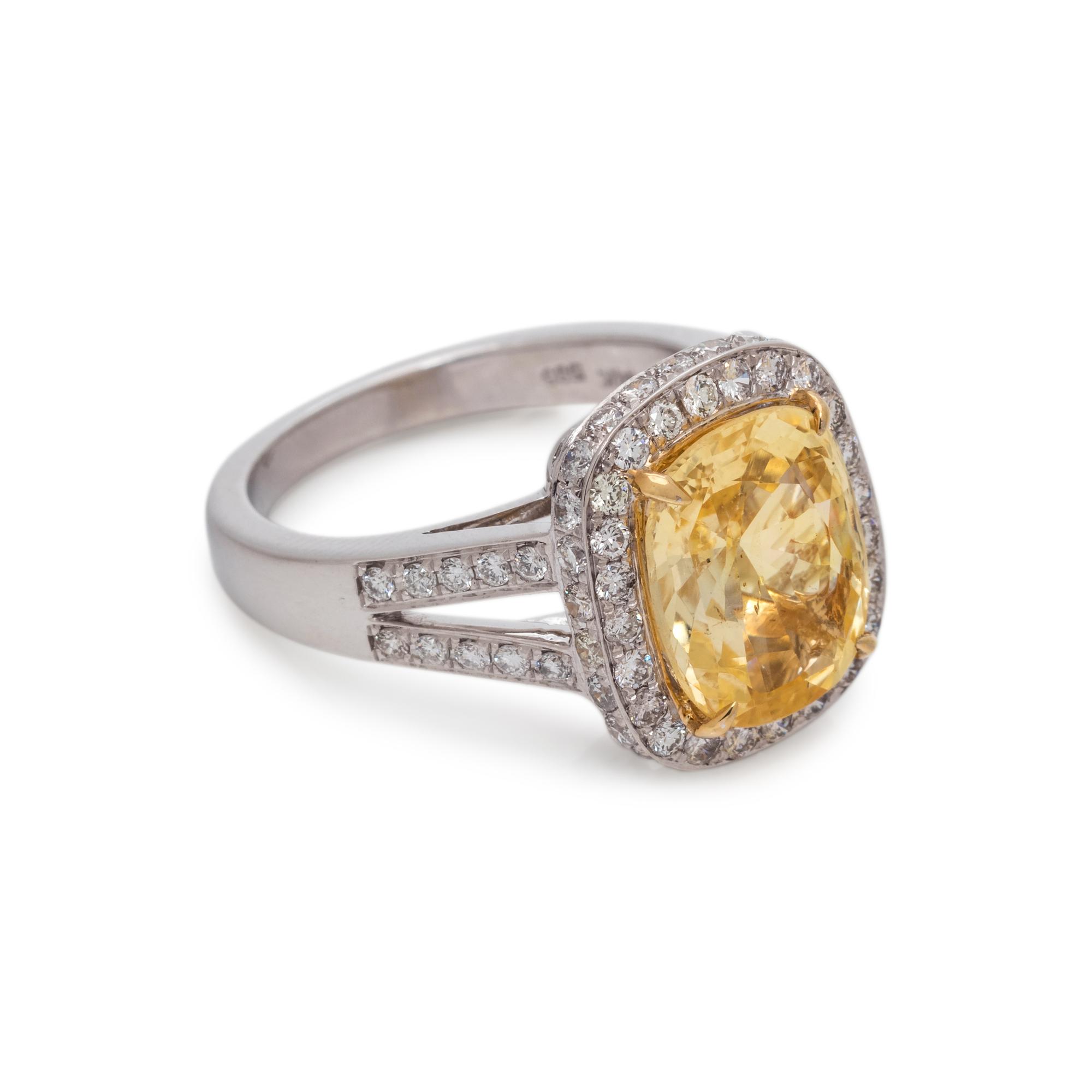 YELLOW SAPPHIRE AND DIAMOND RING
